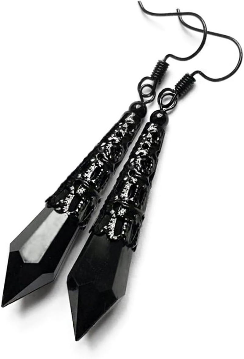 CSIYANJRY99 Goth Bat Crystal Earrings Vampire Accessories for Women Halloween Earring Gothic Jewelry Dangle Earrings Witch Victorian Vintage Dress Costume - Image 1